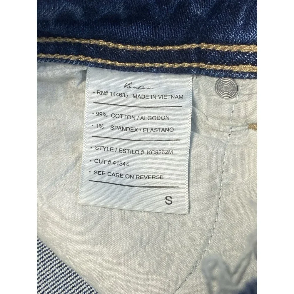 KanCan Jean Shorts Sz S Stretch Frayed Hem 5 In Inseam Medium Wash - Picture 5 of 9